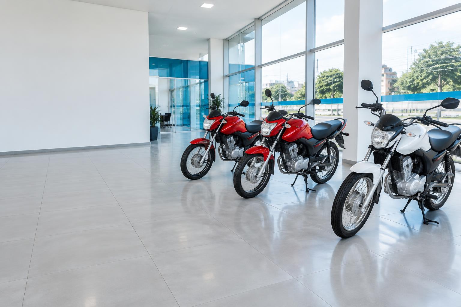 Motocicletas em uma concessionária